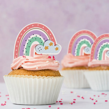 Rainbow with Cloud Edible Cupcake Topper