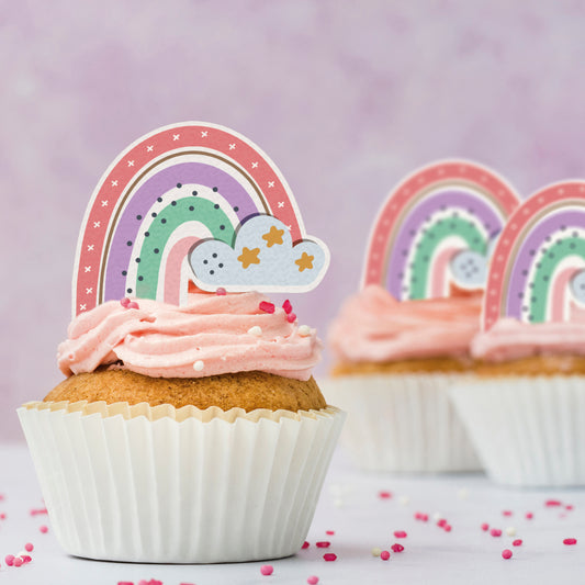 Rainbow with Cloud Edible Cupcake Topper